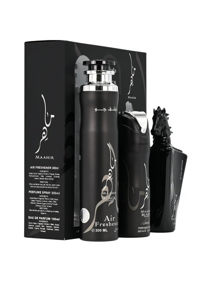 Lattafa Giftset Maahir Black + Deo + Af - Image 4