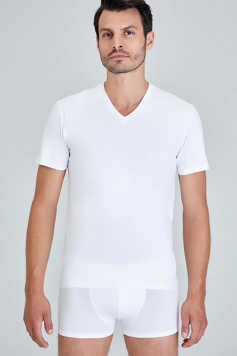 KOM Short Sleeve Cotton Modal Men's Antonio V Neck T-shirt