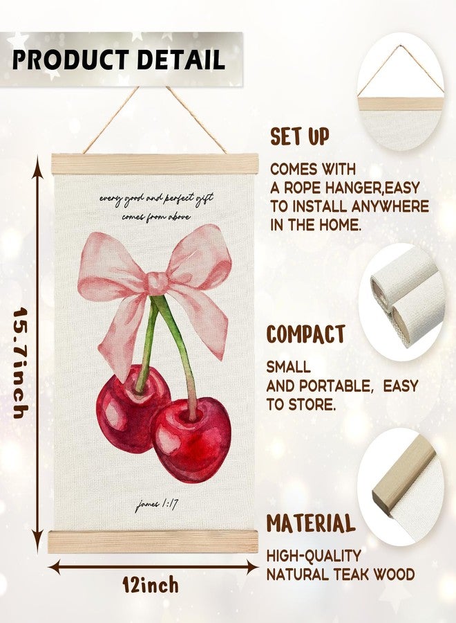 RYYCDOI James 1:17 Christian Wall Art, Framed Cherry Wall Decor for Bathroom, Bedroom & Living Room, 12x16 Inch - Image 2