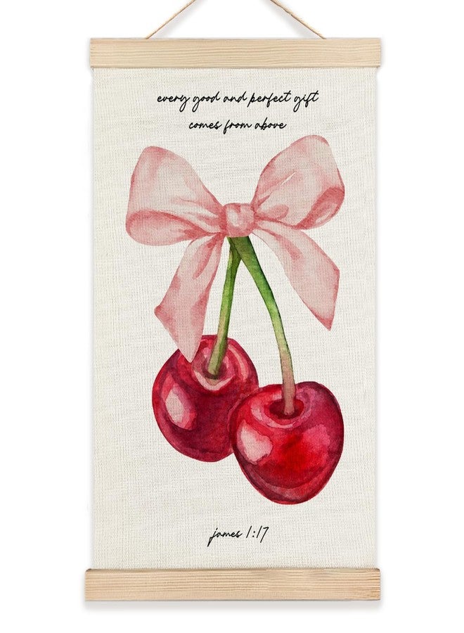 RYYCDOI James 1:17 Christian Wall Art, Framed Cherry Wall Decor for Bathroom, Bedroom & Living Room, 12x16 Inch - Image 1