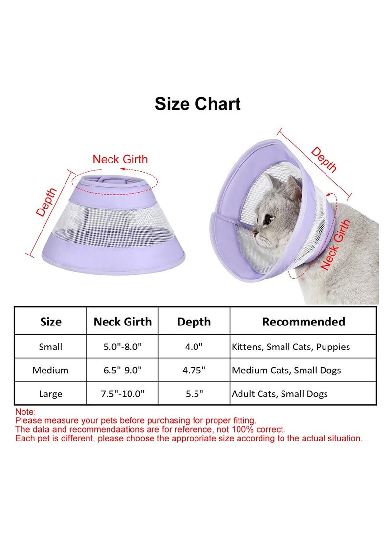 SYOSI Adjustable Cat Recovery Collar After Surgery Breathable Cat Cones to Stop Licking L - Image 4