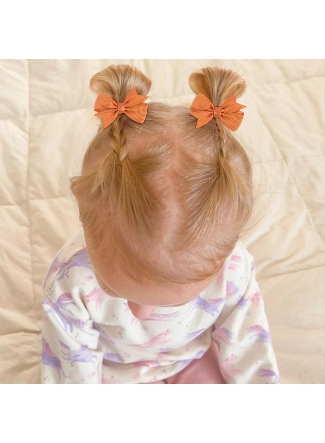 OAOLEER 2inch Baby Hair Clips, 24 Pieces/12 Pairs Fully Lined Baby Bows Hair Pins for Baby Girls Infants Toddlers 12 Colors in Pairs (Style C) - Image 2