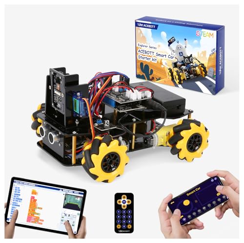 acebott Robotics Kit for Kids Ages 812 1216 ACEBOTT Smart Robot Car Kit with 3MP Camera STEM Toys for Boys Compatible with Arduino ScratchApp Remote ControlSTEM Gift for Boys GirlsTeens and Adults - Image 1