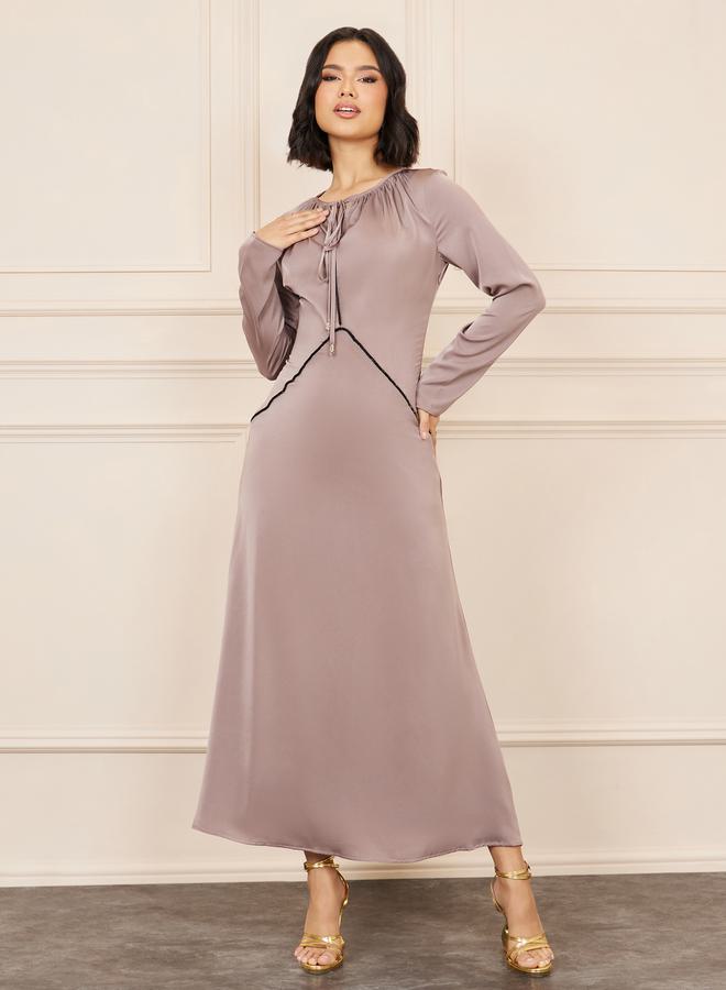 Styli Satin A-Line Dress  - Image 1