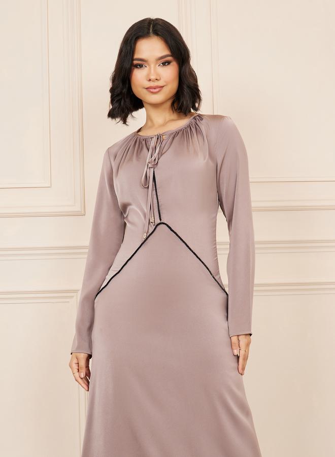 Styli Satin A-Line Dress  - Image 2