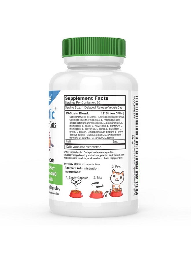 دي آر فورميولاز مسحوق بروبيوتيك نيكسابيوتيك للقطط من دكتور فورميولاز | يعالج إسهال الحيوانات الأليفة ببكتيريا ساكرومايسز بولاردي لاكتوباسيلوس أسيدوفيلوس، أفضل مكمل بروبيوتيك لصحة الجهاز الهضمي، 30 كبسولة - Image 2