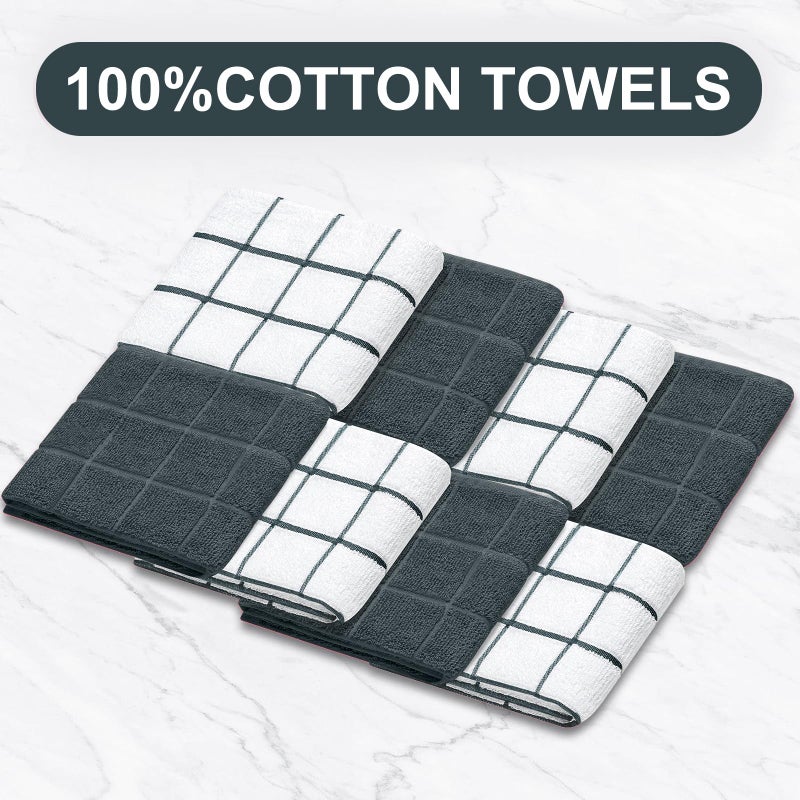BSKSSK Oven Mitts Pot Holders Sets/Kitchen Towels and Dishcloths Oven Gloves Kitchen Dish Towels 500 Degree Heat Resistant Potholders with Non-Slip Silicone Surface for Cooking Grilling Baking-Deep Green - Image 5