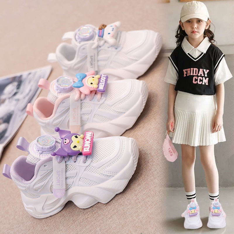 Cartoon Sneaker Double Net Breathable Joker White Shoes Fashion Breathable Cute Sneaker - Image 5