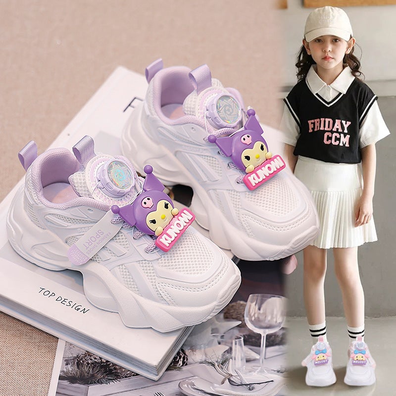 Cartoon Sneaker Double Net Breathable Joker White Shoes Fashion Breathable Cute Sneaker - Image 4