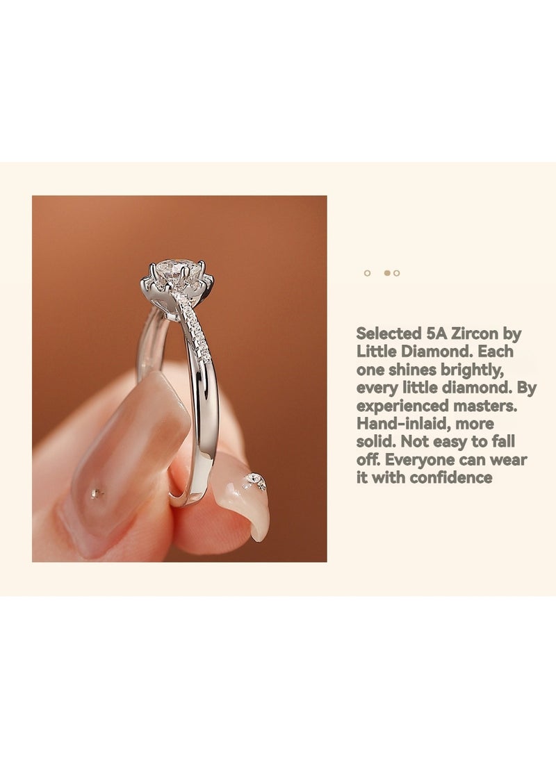 general Secret Blue Star Weaves Artificially Cultivated Diamonds. A pure silver ring holder, designed and high-end wedding ring - Image 5