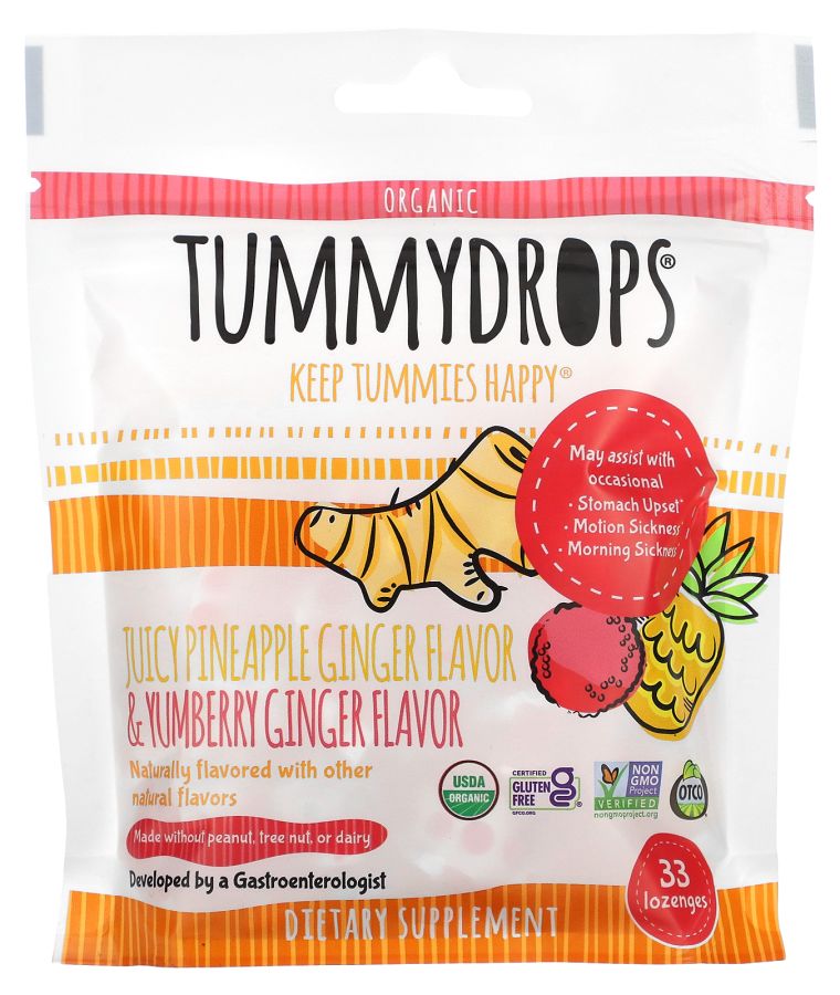 Organic Juicy Pineapple Ginger & Yumberry Ginger 33 Lozenges