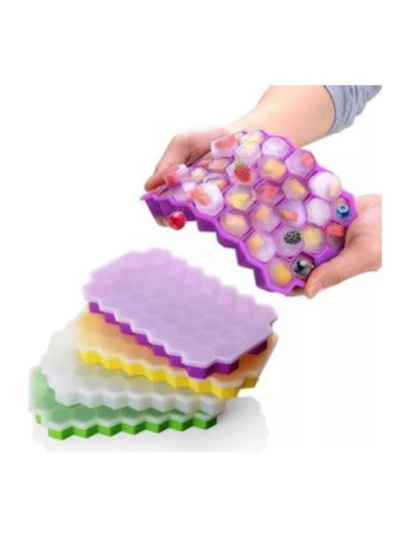 قالب ثلج سيليكون على شكل خلية - سهل الاستخدام - لون عشوائي