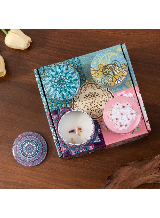 أفضل ذروة مجموعة هدايا من الشموع المعطرة، عبوة من 4 شموع للعلاج بالروائح، هدايا لتخفيف التوتر للنساء، تعمل لمدة 120 ساعة، شموع معطرة للمنزل، مثالية لأعياد الميلاد والكريسماس وعيد الشكر وعيد الأم وللمواعدة وأعياد الميلاد، هدية للحبيبة، عطر للنساء - Image 4