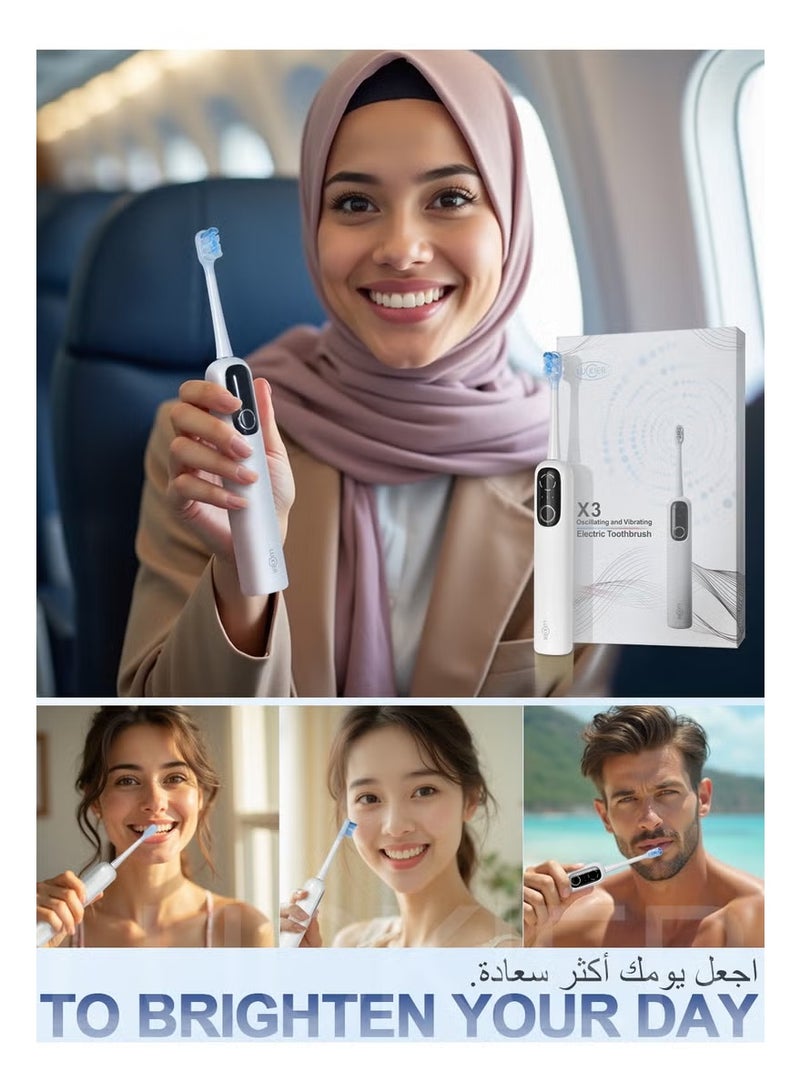 LuoGe Electric Toothbrush for Adults with 5 Modes, 3 Intensity Levels, and 4 Brush Heads - Image 5