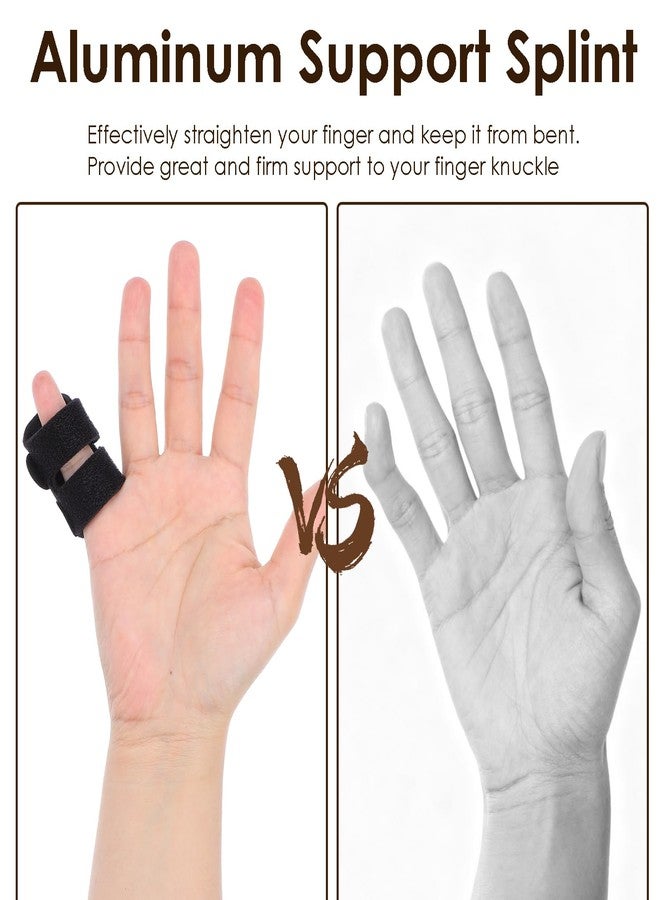 KFHENSOMR 5 PCS Trigger Thumb Splints Finger Splint Adjustable Finger Brace for Broken/Straightening/Arthritis Breathable Thumb Brace for Thumb/Middle/Ring/Index/Pinky Fingers Black - Image 3