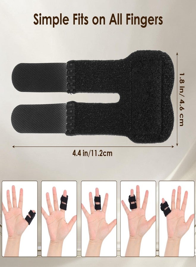 KFHENSOMR 5 PCS Trigger Thumb Splints Finger Splint Adjustable Finger Brace for Broken/Straightening/Arthritis Breathable Thumb Brace for Thumb/Middle/Ring/Index/Pinky Fingers Black - Image 2