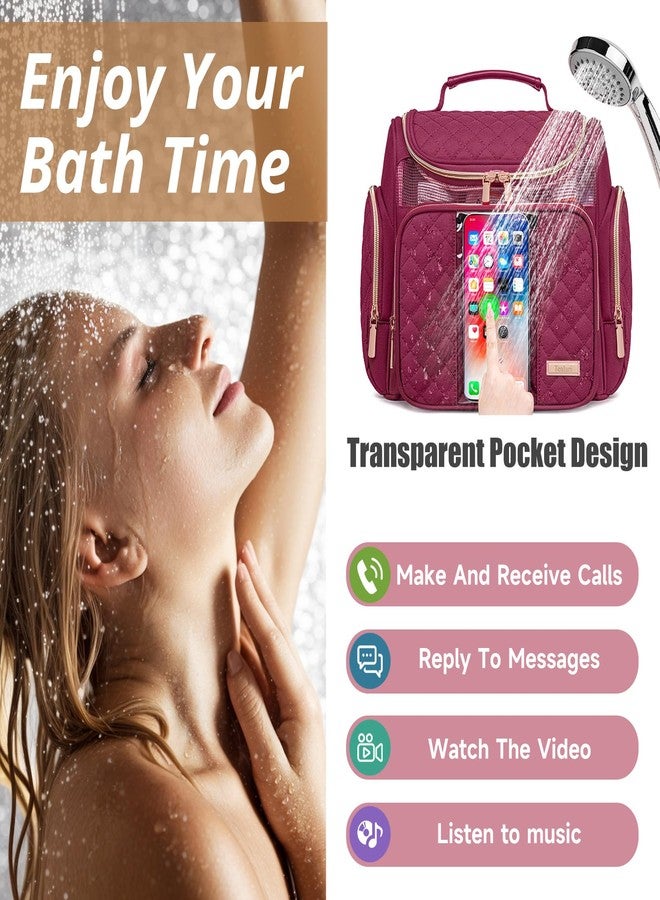 Tealari Large Toiletry Bag for Women Men,Bathroom Bag,Water Resistant Shower Bag,Makeup Bag,Portable Shower Caddy for College Dorm,Hanging Travel Toiletry Bag with Transparent Waterproof Phone Pocket - Image 3