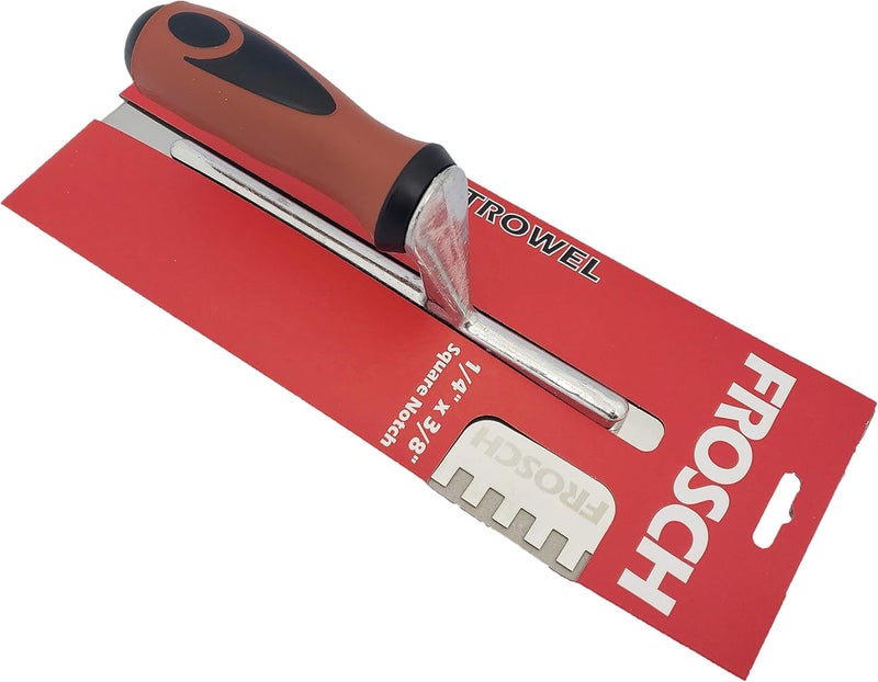Frosch Stainless Steel Square Notch Tile Trowel (1/4" X 3/8") - Image 1