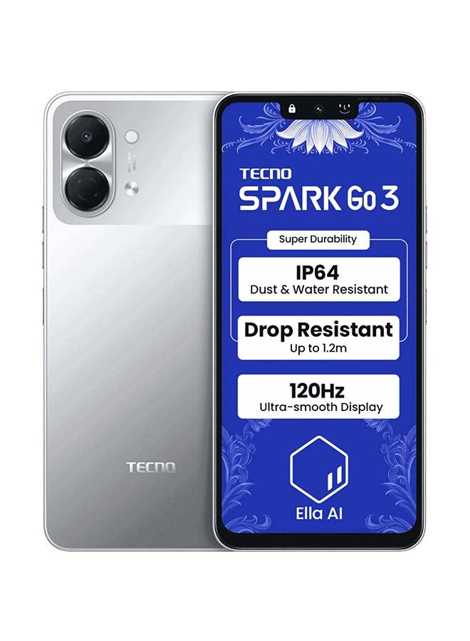 TECNO Spark Go 3 4G 64GB 4GB RAM Titanium Grey Dual Sim Smartphone Global Version - Image 1