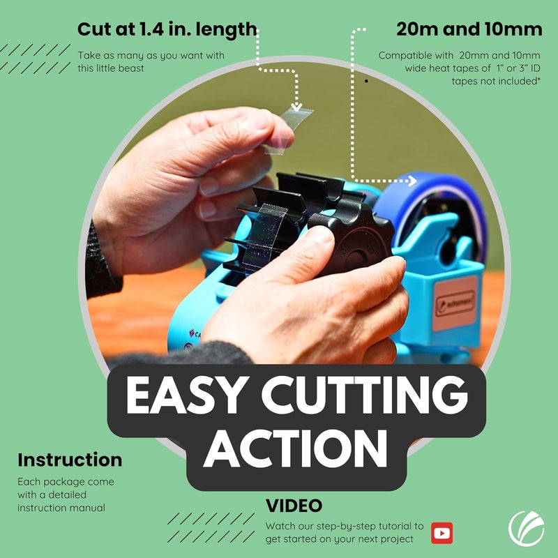 echomerx Original Tape Dispenser Multi-Roll - Pre-Cut Sublimation Heat Resistant, Cricut, Transfer, Thermal, Press, Thin Double-Sided & Scotch Tapes, 1" & 3" Large Core, Blue - Image 2