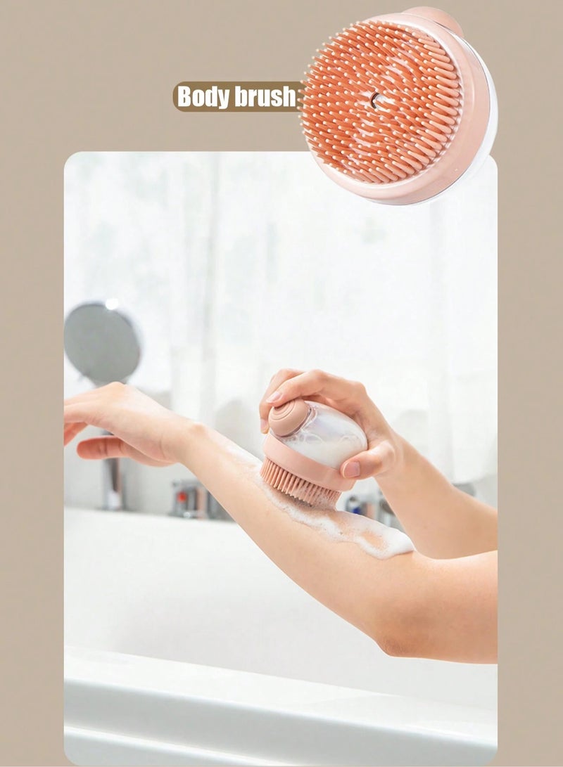 KHAJUL Multifunctional Bath Brush with Liquid Dispenser, Japanese Design Bubble Bath Brush for Bubble Bath and Hair Washing Brush Hair Comb Hair Comb Hair Brushes - Image 3