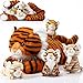 Threan 5 Pcs Tiger Stuffed Animals Plush Toy Set 16 Inch Stuffed Mommy Tiger with 4 Baby Cubs in Zippered Belly Cuddly Plushies for Kids Boys Girls Easter Forest Birthday Graduation PartyCute - Image 4