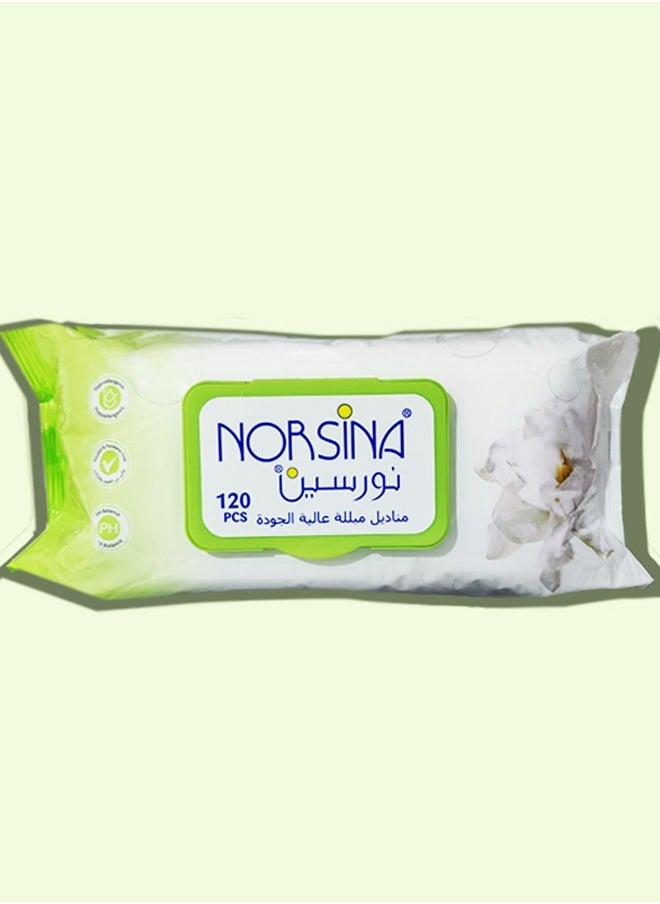 Norsina Premium Wet Wipes Full 120 Pcs - Image 2