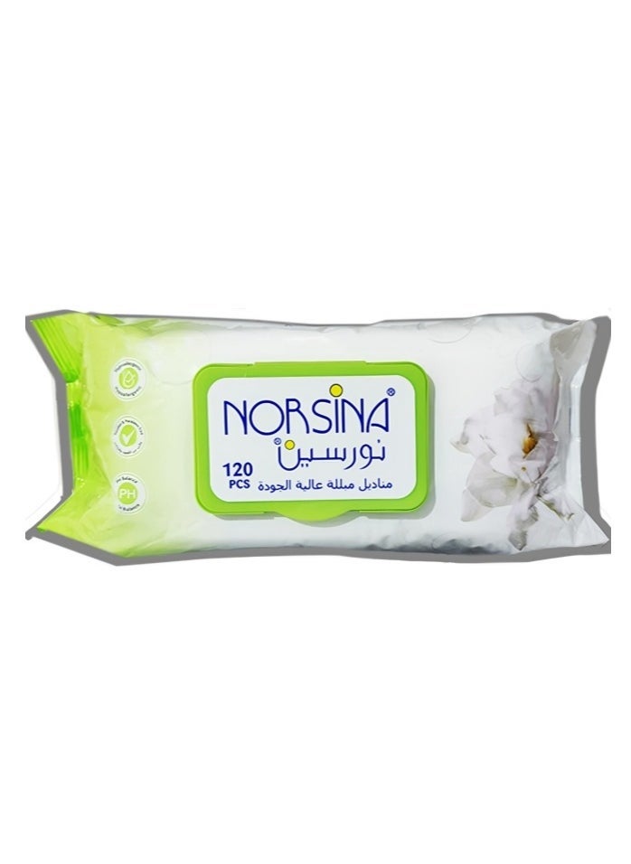 Norsina Premium Wet Wipes Full 120 Pcs - Image 1