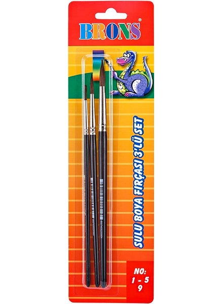 Brons Watercolor Brush Set of 3 (No: 1-5-9) 