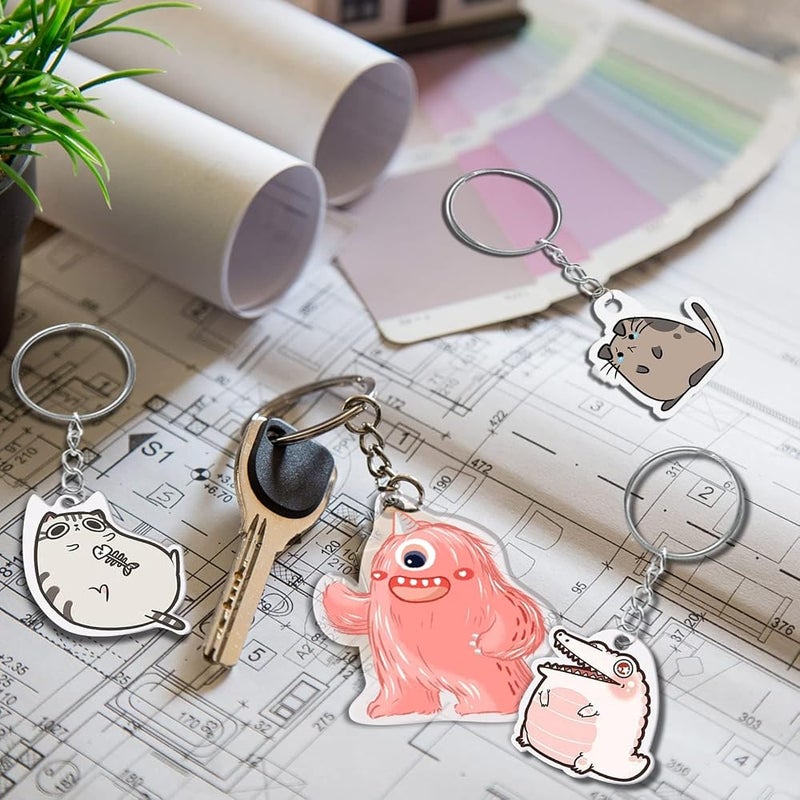 KASTWAVE 183PCS Shrinky Dink Keychain Kit, 15 PCS Shrink Plastic Sheets with Colored Pencils, Hole Punch, Keychains, Buckle Chains for Kids Creative Crafts Jewelry Making DIY Hand Made Tool - Image 4