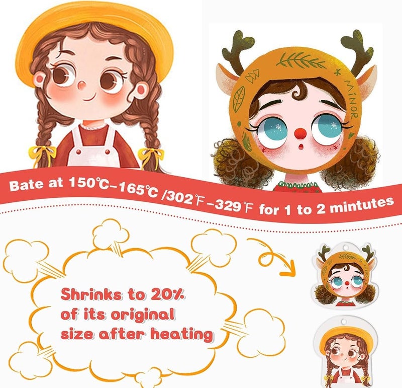 KASTWAVE 183PCS Shrinky Dink Keychain Kit, 15 PCS Shrink Plastic Sheets with Colored Pencils, Hole Punch, Keychains, Buckle Chains for Kids Creative Crafts Jewelry Making DIY Hand Made Tool - Image 5