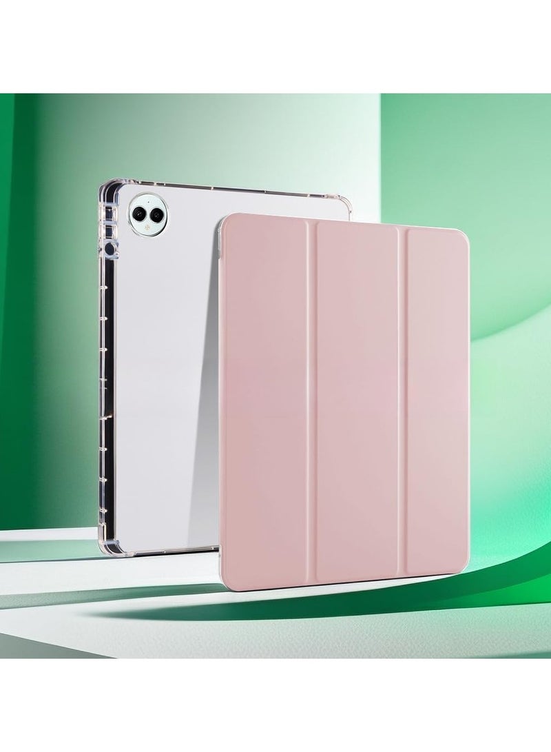 VKL Clear Case Compatible with Huawei MatePad Pro 13.2 Inch (2025),with Pen Holder,Shockproof Cover with Clear Transparent Back Shell, Auto Wake/Sleep (Pink) - Image 1