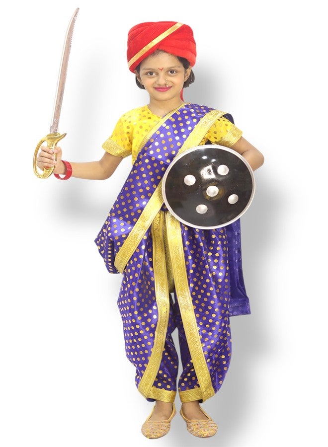 TWINKLE TOTS Rani Lakxmi Bai Dress for Girls Kids Costume With Complete Accessories Jhansi Ki Rani Costume - Image 4