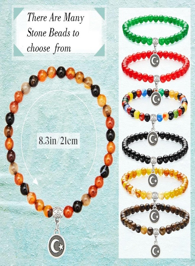 EDMIRIA Islamic Tasbih Prayer Beads Muslim Bracelets 33-Bead 6mm Round Bead Misbaha and Tasbih Bracelet Muslim Rosary Jewelry for Women Men Islam Gifts Eid Gifts (Turquoise) - Image 5