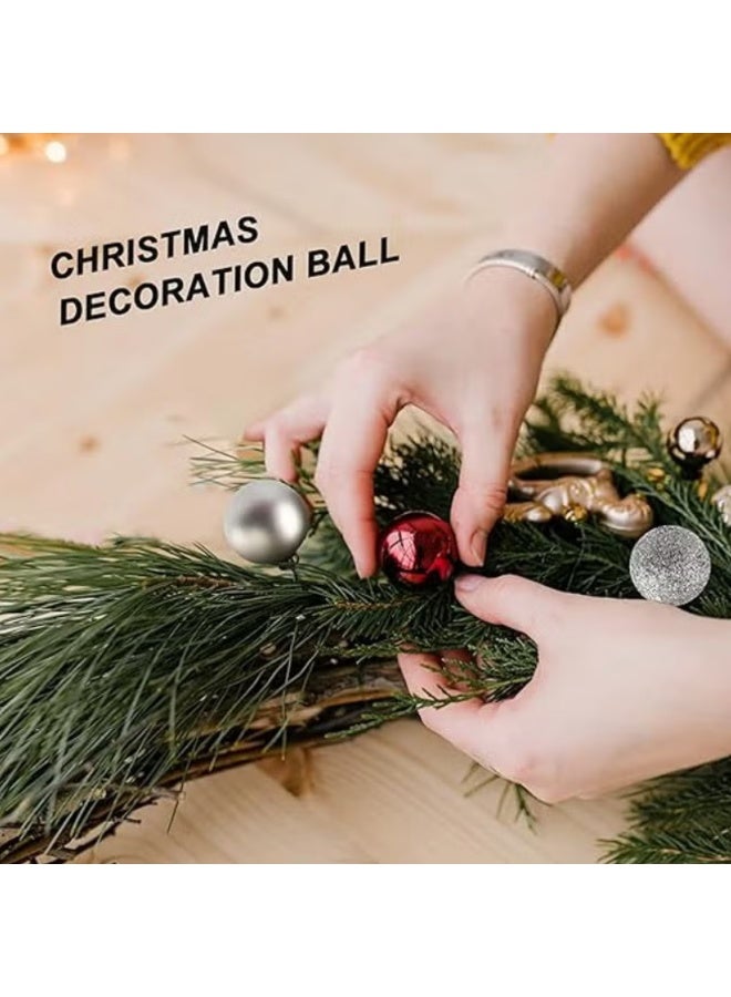 Balls 24 Pcs of Ornaments Plastic Christmas Hanging Balls , 4cm (Red) - Image 3