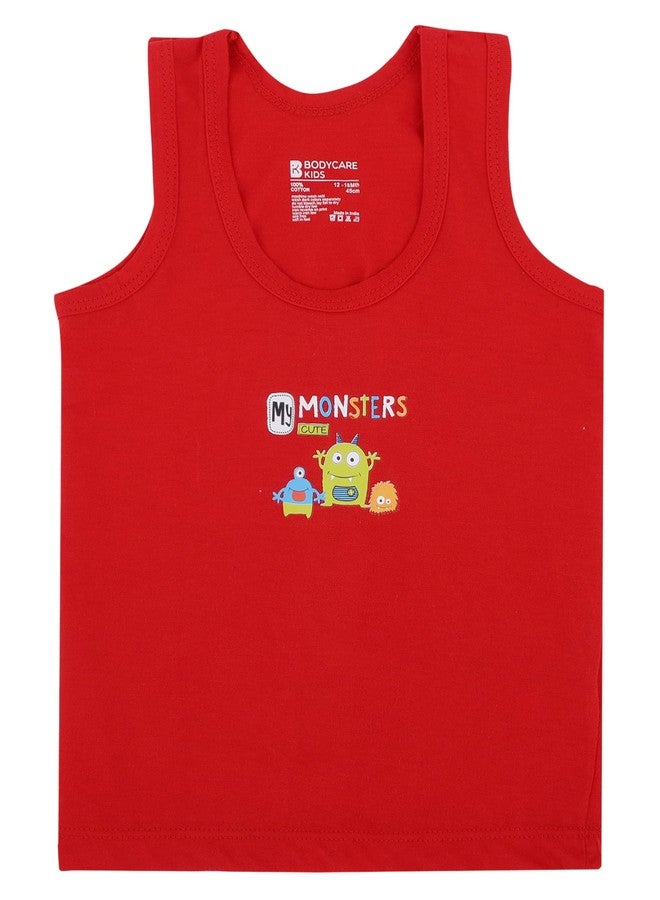 BODYCARE Boys Cotton Regular Fit Vest Round Neck Sleeveless Pack of 6-Assorted 35 - Image 5