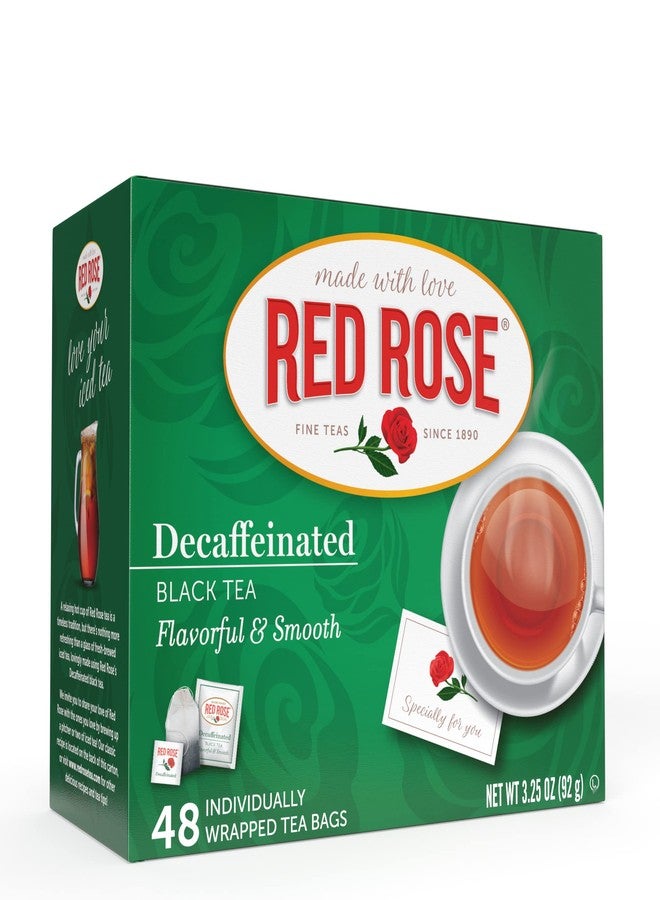 Red Rose Naturally Decaffeinated Tea 48-Count Boxes (Pack of 2) - Image 1