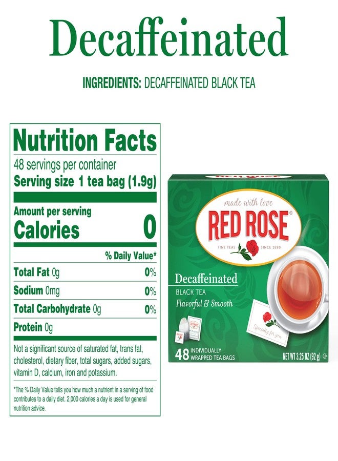 Red Rose Naturally Decaffeinated Tea 48-Count Boxes (Pack of 2) - Image 5