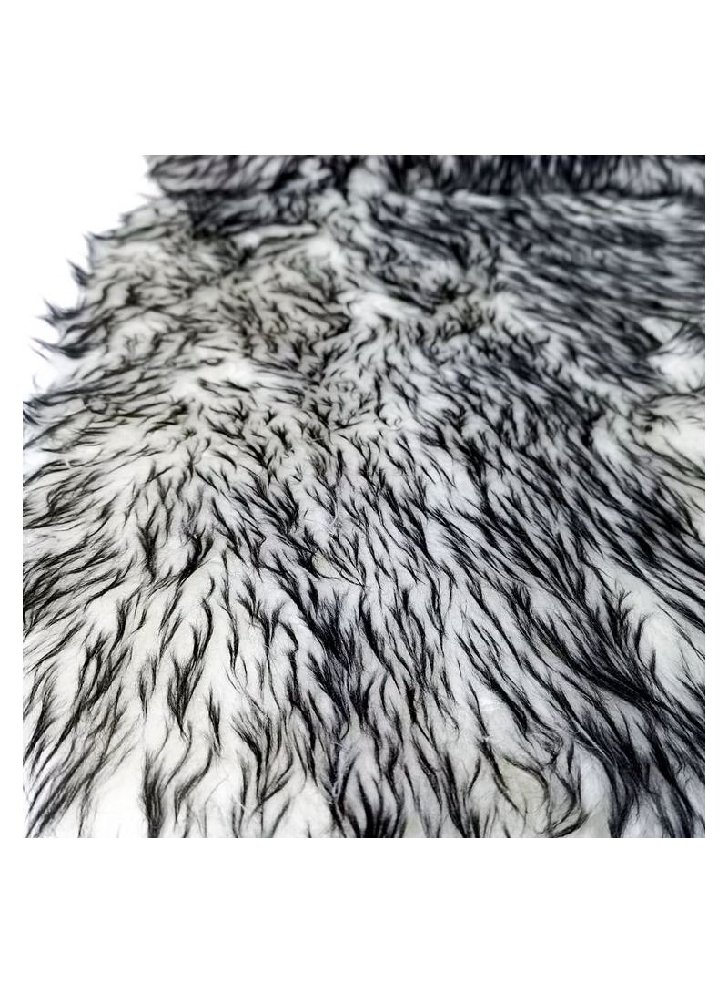 3XR Faux Fur Car Seat Covers Set of 2 – Plush Long-Hair Winter Seat Protector, Universal Fit Front Seat Cushions, Soft Warm Fluffy Interior Accessories for Cars, SUVs, Trucks (Gray/Black) - Image 5