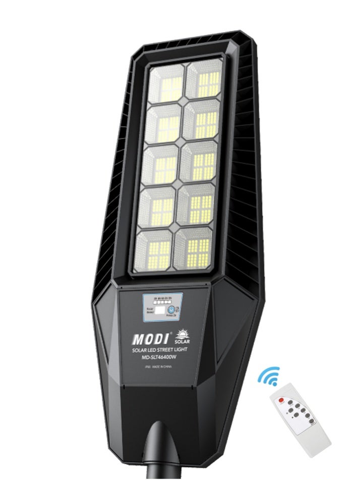 MODI Solar LED Street Light 400W | Motion Sensor, Remote Control, Waterproof Outdoor Lamp for Garden, Street & Yard Lighting - 6500K Bright White - Image 1