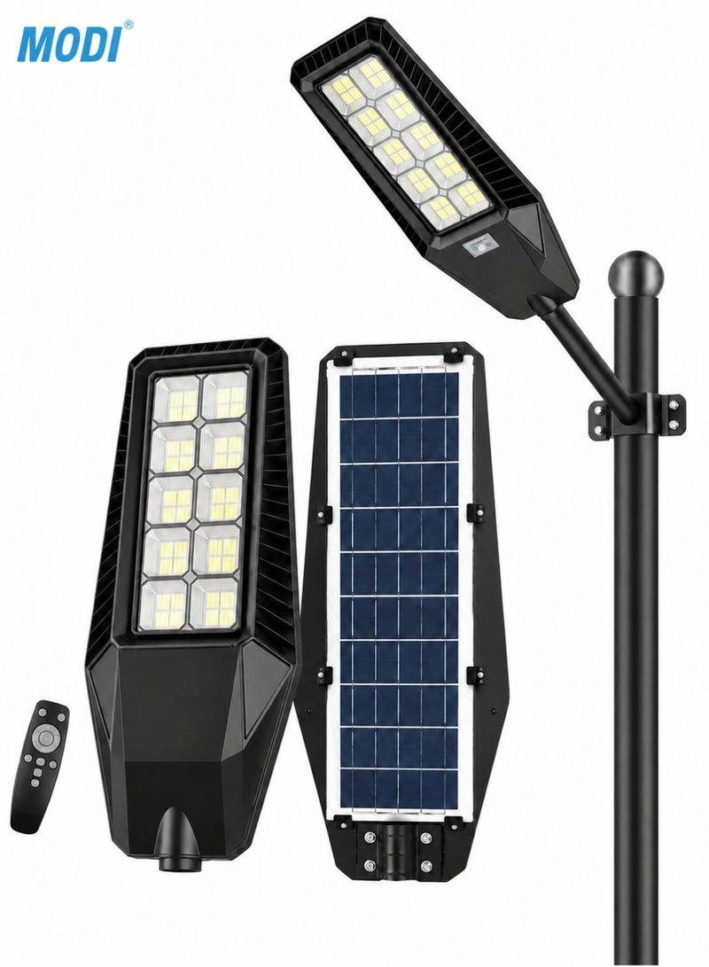 MODI LED Solar Street Light Outdoor, 6500K SMD LED, 5V 15W Solar Panel, 13.5Ah Battery, Remote & Light Sensor Control for Garden, Yard, Pathway, Park & Outdoor Lighting - Image 1