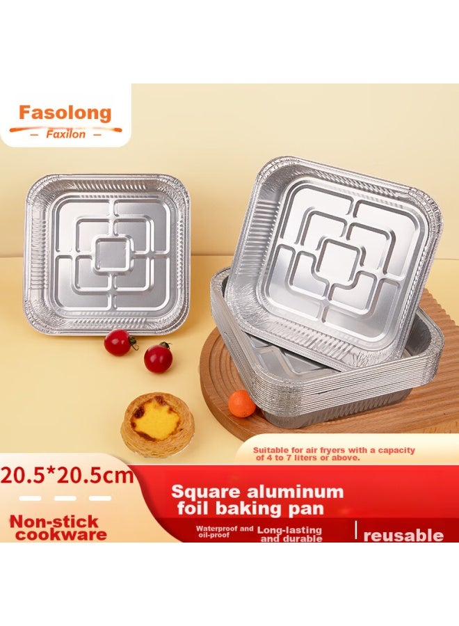 Faxilon Faxi Long Air Fryer Oven-specific Aluminum Foil Bowls And Plates, 20.5cm*20, Square Aluminum Foil Containers, Heat-resistant - Image 1