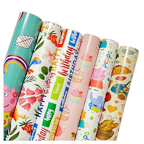 AccuPrints Pack Of 6 | Size 20 X 30 Inch |Gift Wrapping Paper Sheet - Gift Paper - Gift Wrap Roll - Gift Cover Rapping Paper - Gift Wrapper - Gift Packing Material, Multicolor - Image 2