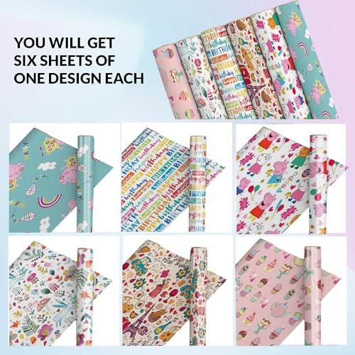 AccuPrints Pack Of 6 | Size 20 X 30 Inch |Gift Wrapping Paper Sheet - Gift Paper - Gift Wrap Roll - Gift Cover Rapping Paper - Gift Wrapper - Gift Packing Material, Multicolor - Image 4