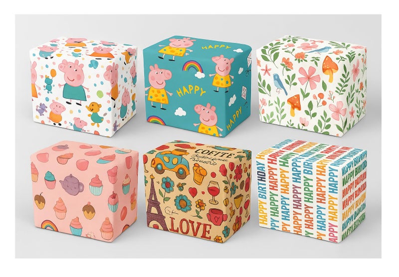 AccuPrints Pack Of 6 | Size 20 X 30 Inch |Gift Wrapping Paper Sheet - Gift Paper - Gift Wrap Roll - Gift Cover Rapping Paper - Gift Wrapper - Gift Packing Material, Multicolor - Image 1