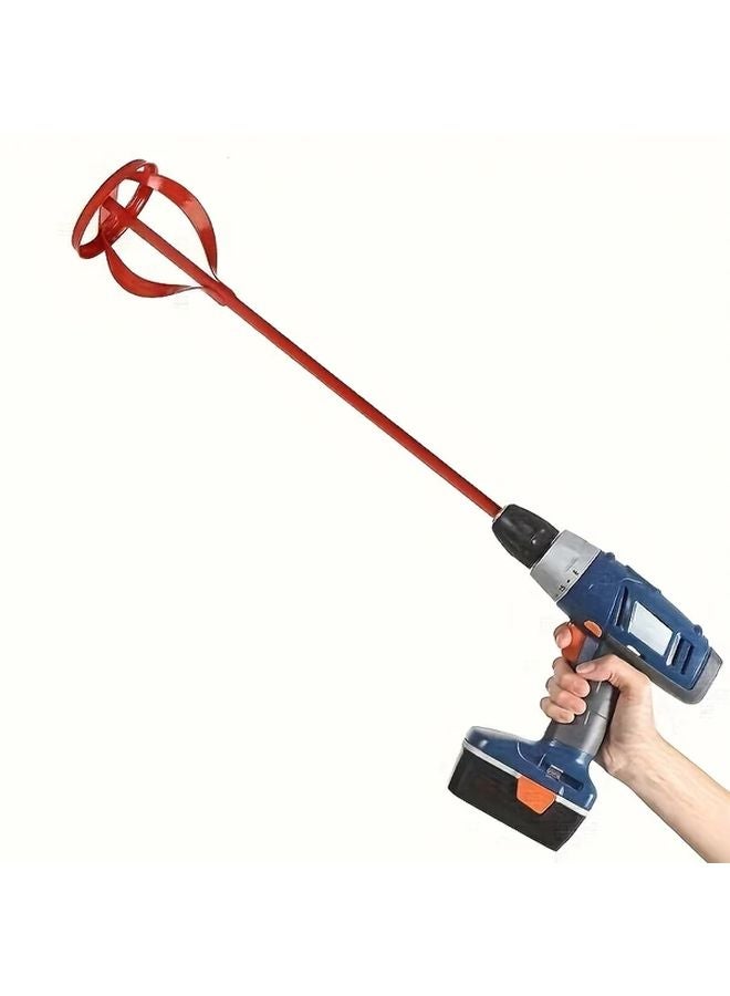 Red Hex Shaft Paint Mixer Attachment Heavy Duty Drill Paddle For Plaster Cement Mortar - Image 4