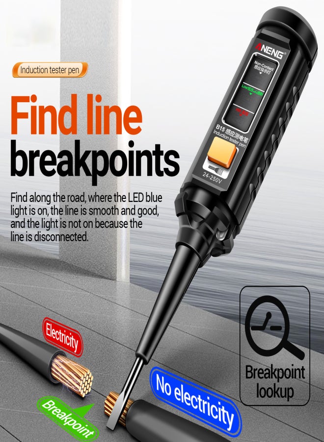ANENG ANENG B15 Induction Tester Pen Highlight Color Light Professional AC Voltage Detection Electrician Screwdriver Testing Tools 24V-250V - Image 4