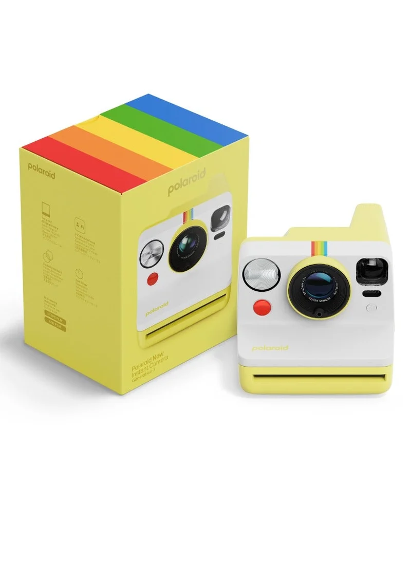 Polaroid Now Instant Film Camera Gen 3 | Classic Analog Instant Camera with Optimized Two-Lens Autofocus for Sharper Photos | Self-Timer, Double Exposure | USB-C Rechargeable | Compatible with i-Type & 600 Film - Yellow