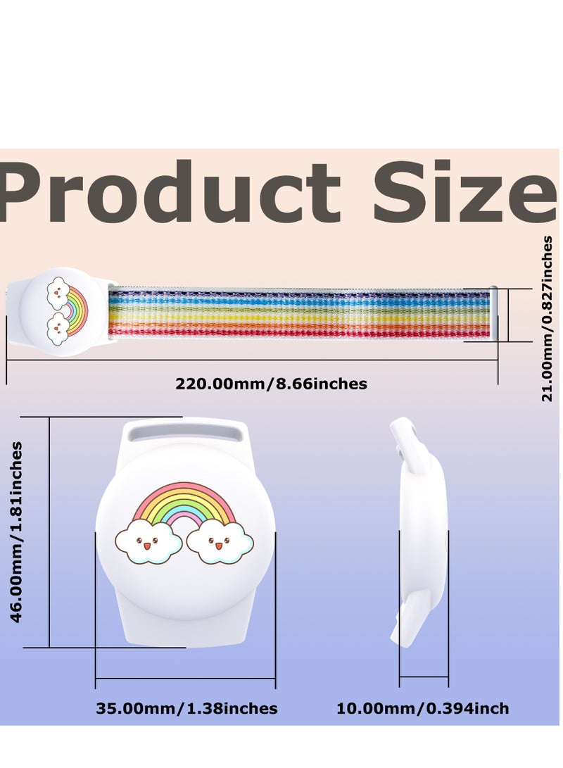 Innoshine Carton Airtag Bracelet for Kids, Apple Air Tag Protective Cover with Nylon Wristband, Waterproof full cover Airtag Trackers Case Cover Elastic Watch Band for Toddlers Girls Boys Elders  - Image 3