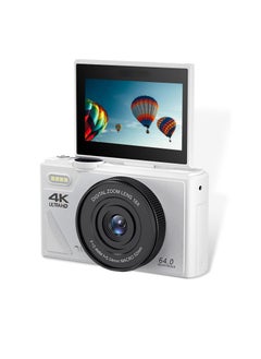 Generic 4K Digital Camera, 64MP UHD Autofocus Vlogging Camera, Compact Travel Camera With 18x Zoom, Outdoor Sports Camera For Photography And Videography, (1pc, White)  - Image 1